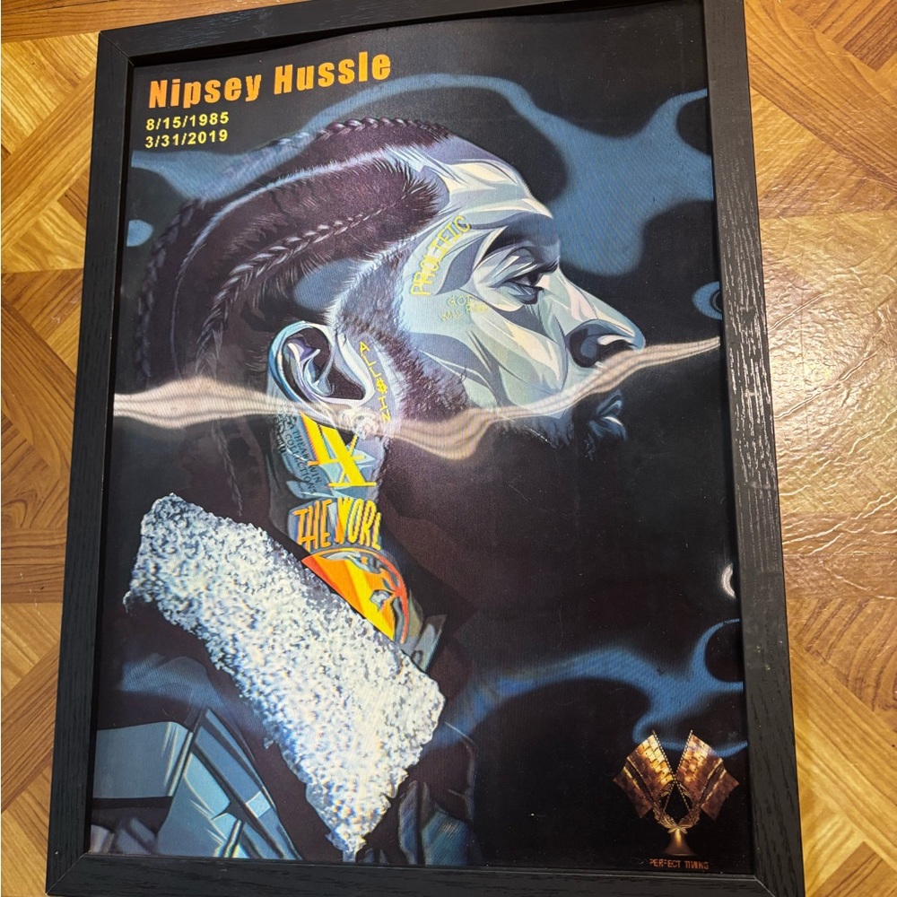 Nipsey Hussle Tribute Art Print - Black Frame